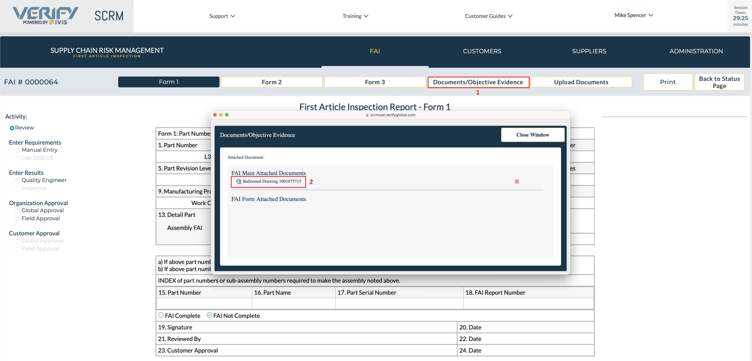 Attaching Documents and Objective Evidence to a First Article Inspection Report (FAIR)